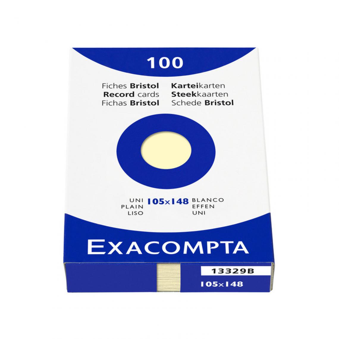 Exacompta - EXACOMPTA Fiches bristol, A6, uni, jaune () - Accessoires Bureau