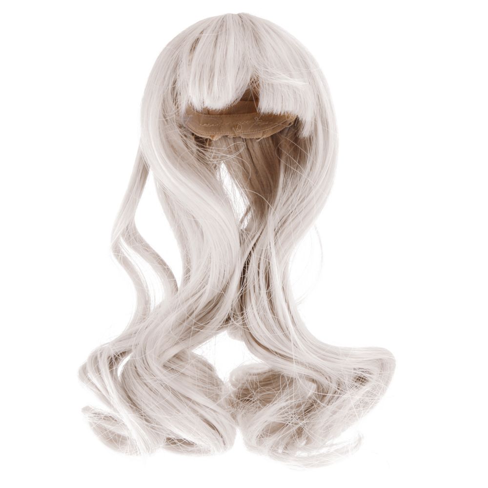 marque generique - Poupées Perruque Cheveux Pour 1/4 Bjd Sd Dollfie Poupées Diy Faire Accessoires Blanc - Poupons