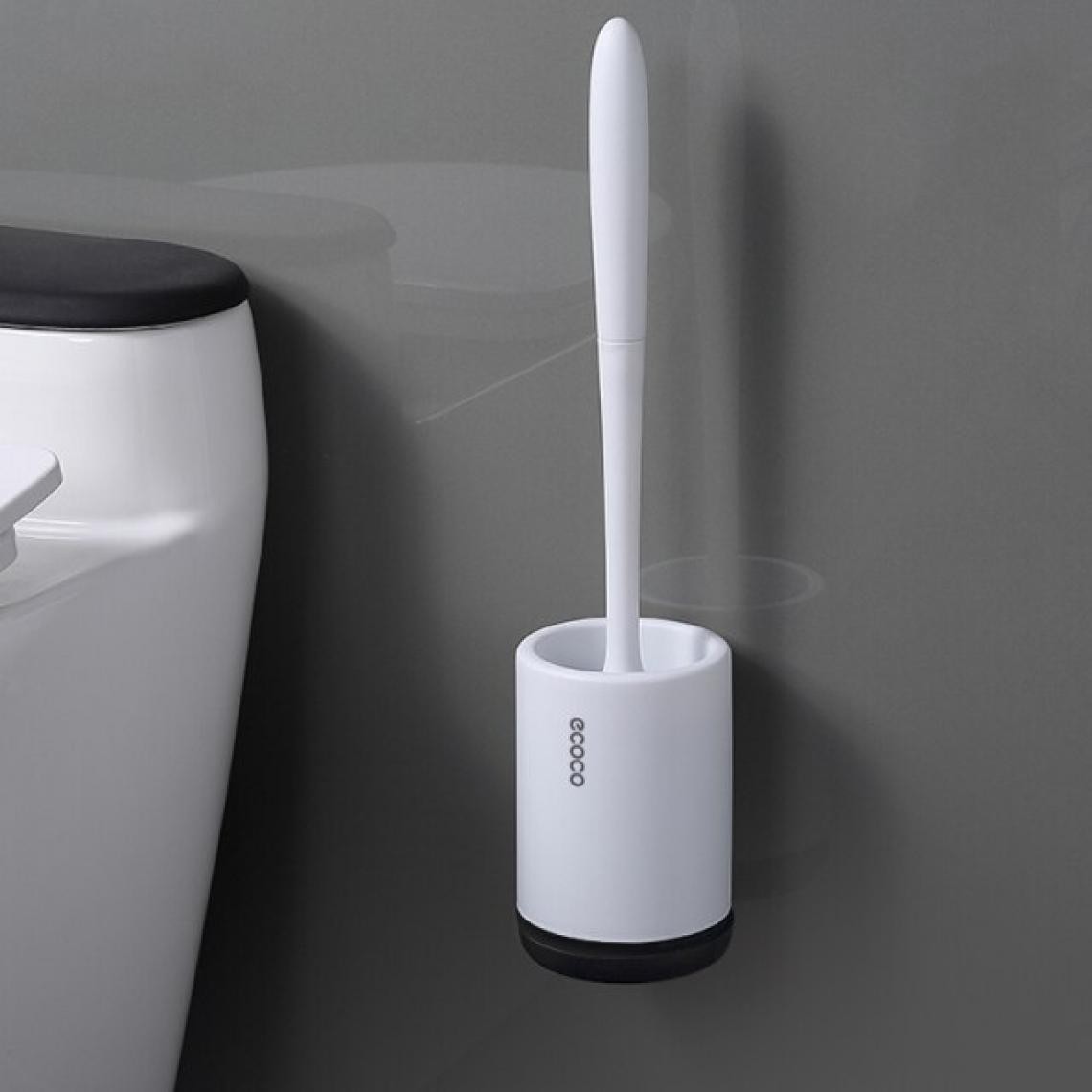 Universal - Brosse de toilette en silicone souple et kit d'accessoires de toilette. Porte-brosse de toilette(Le noir) - Accessoires de salle de bain