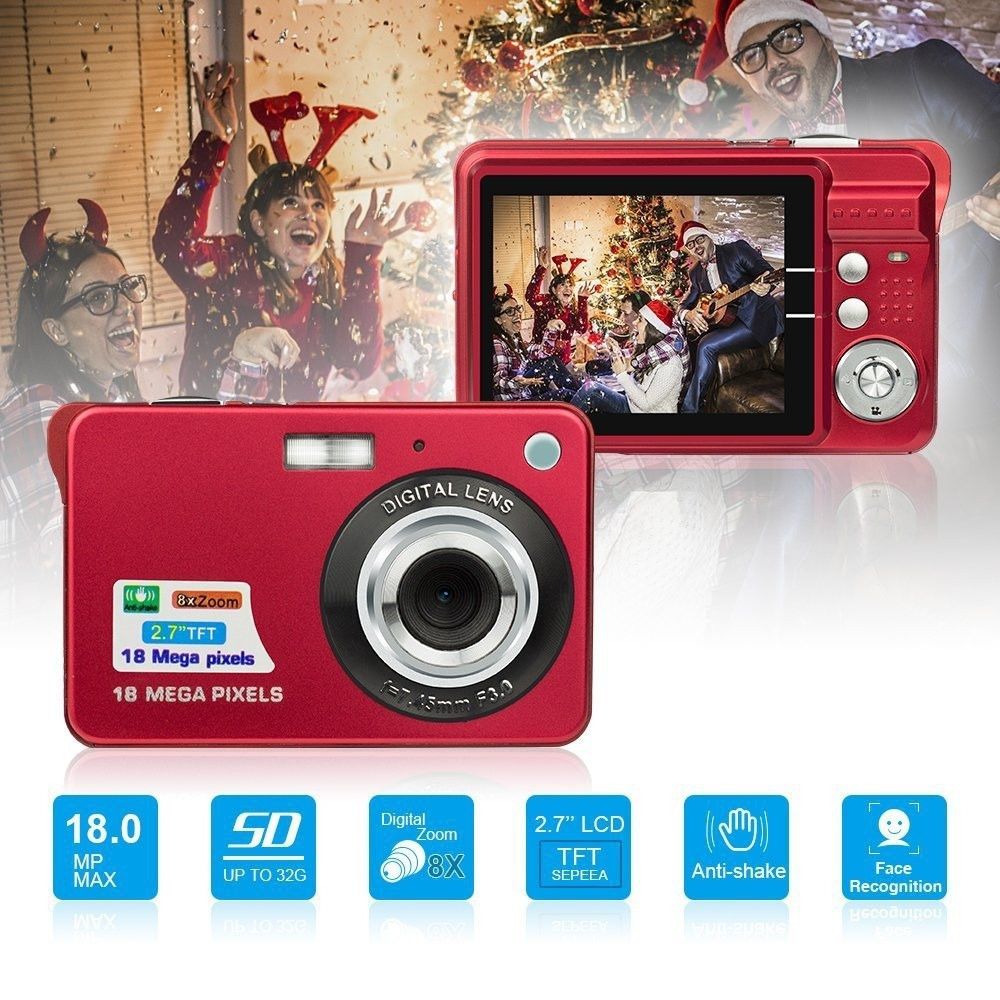 Wewoo - Caméra Enfant 2,7 pouces 18 mégapixels 8X Zoom HD Appareil photo numérique automatique de type carte pour enfantsavec fente SD rouge - Appareil photo enfant
