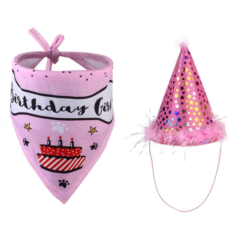 marque generique - Écharpe bandana de fête d'anniversaire de chien mignon triangle avec chien offre chapeau rose - Jeux éducatifs
