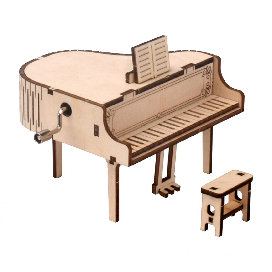 marque generique - 3D Puzzle En Bois D'artisanat Assemblage Modèle de Piano Boîte à Musique Construction Kit pour Les Adolescents et Les Adultes - Accessoires et pièces