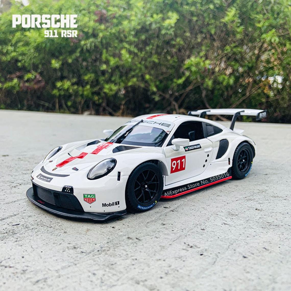 Universal - 1: 24 Porsche 911 RSR Racing Model de voiture en alliage moulé sous pression Art Decoration Tools Cadeau Factory Licence | Voiture jouet moulée sous pression (blanc) - Voitures