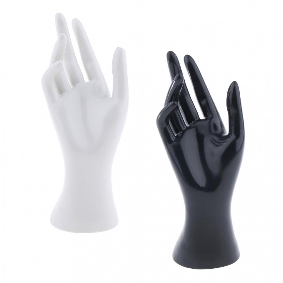 marque generique - 2x Main de Mannequin Noir et Blanc Résistante à L'usure Aperçu Longue Durée de Vie - Perles