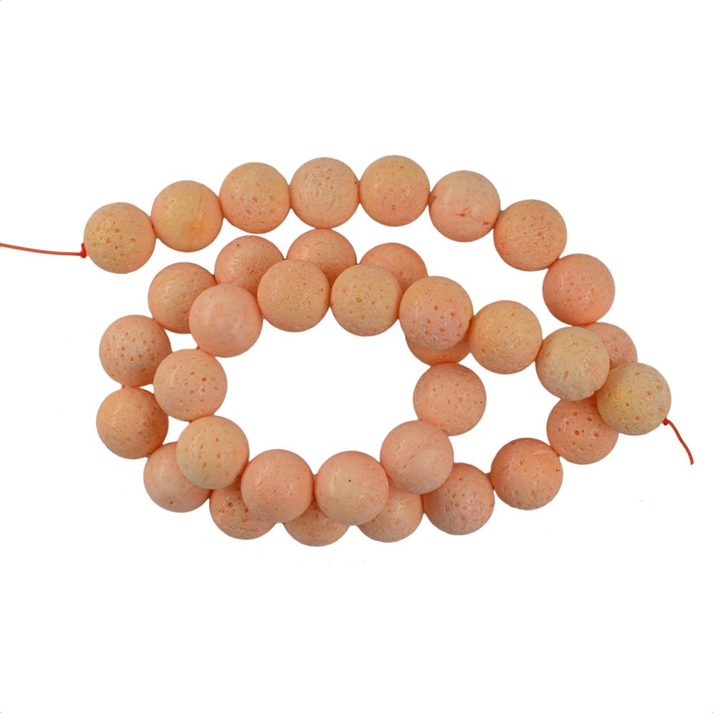 marque generique - Éponge rose naturelle pierres précieuses en corail rond perle lâche 1 brin 10mm - Perles