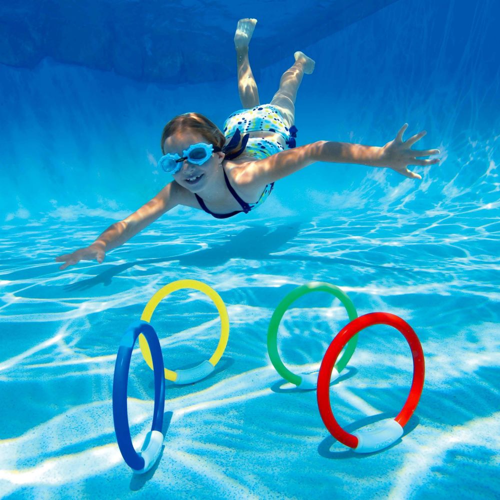Provence Outillage - Jeu d'anneaux INTEX pour piscine les 4 pièces - Jeux de balles