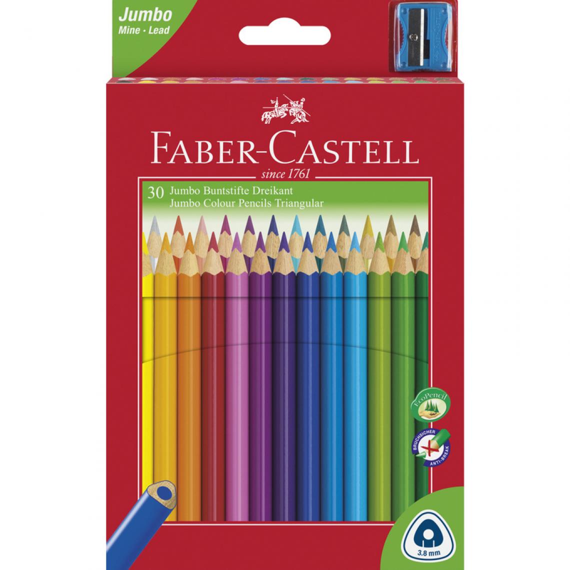 Faber-Castell - FABER-CASTELL Crayons de couleur Jumbo triangulaire, 30 étui () - Bricolage et jardinage