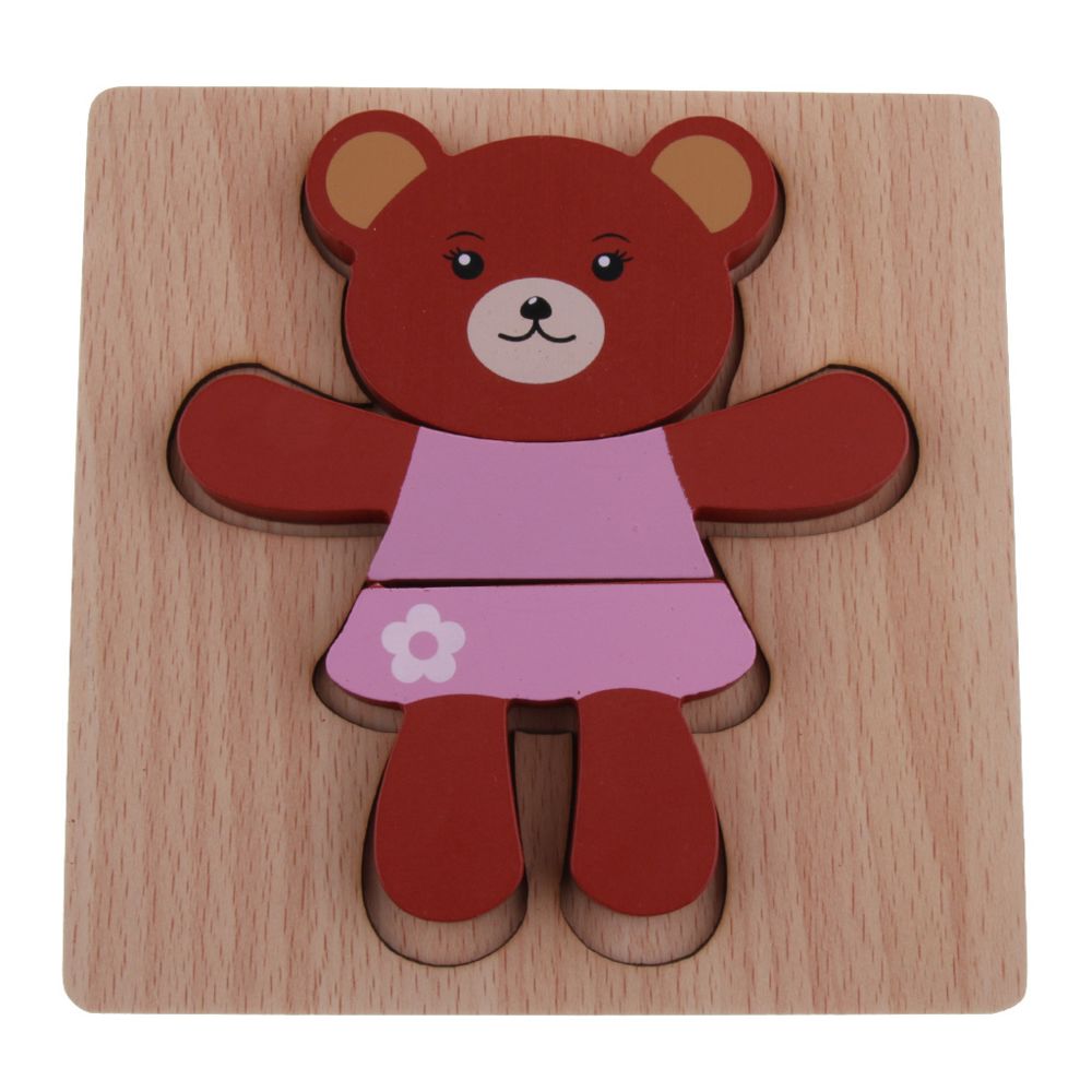 marque generique - 3d puzzle animal enfants puzzle en bois jouet ours - Jeux d'éveil