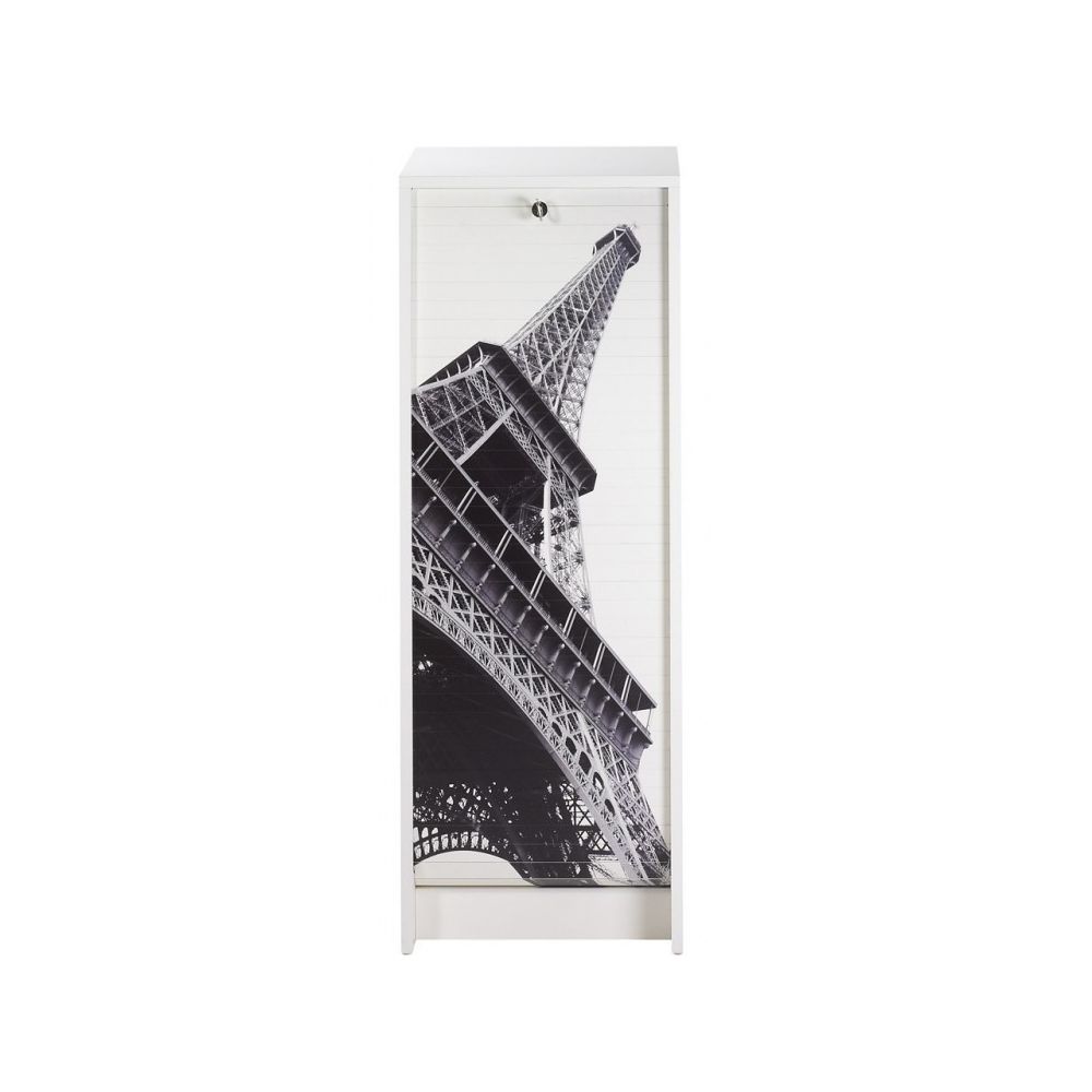 Simmob - Classeur à Rideau Blanc 104 cm - Coloris: Tour Eiffel 750 751 - Bureaux