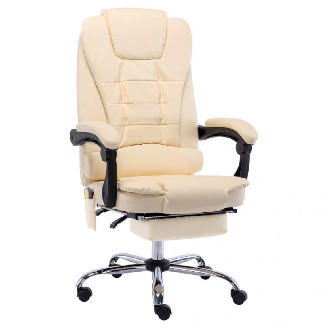 Vidaxl - vidaXL Chaise de bureau de massage Crème Similicuir - Bureaux