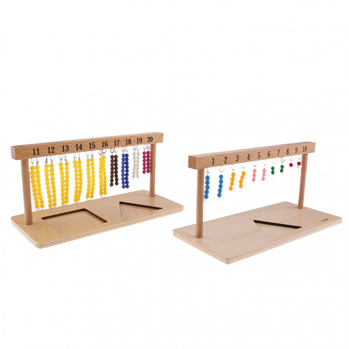 marque generique - Jouets en Bois d'Enfants Mathématique Montessori 1-20 Beads Bar - Jeux éducatifs