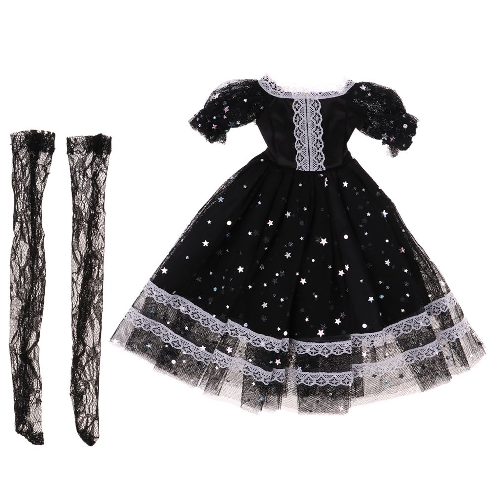 marque generique - Poupée Robe Princesse à Motifs d'étoiles avec Bas Noir en Dentelle pour 1/3 BJD Girl Dolls Jouet Enfant - Poupons