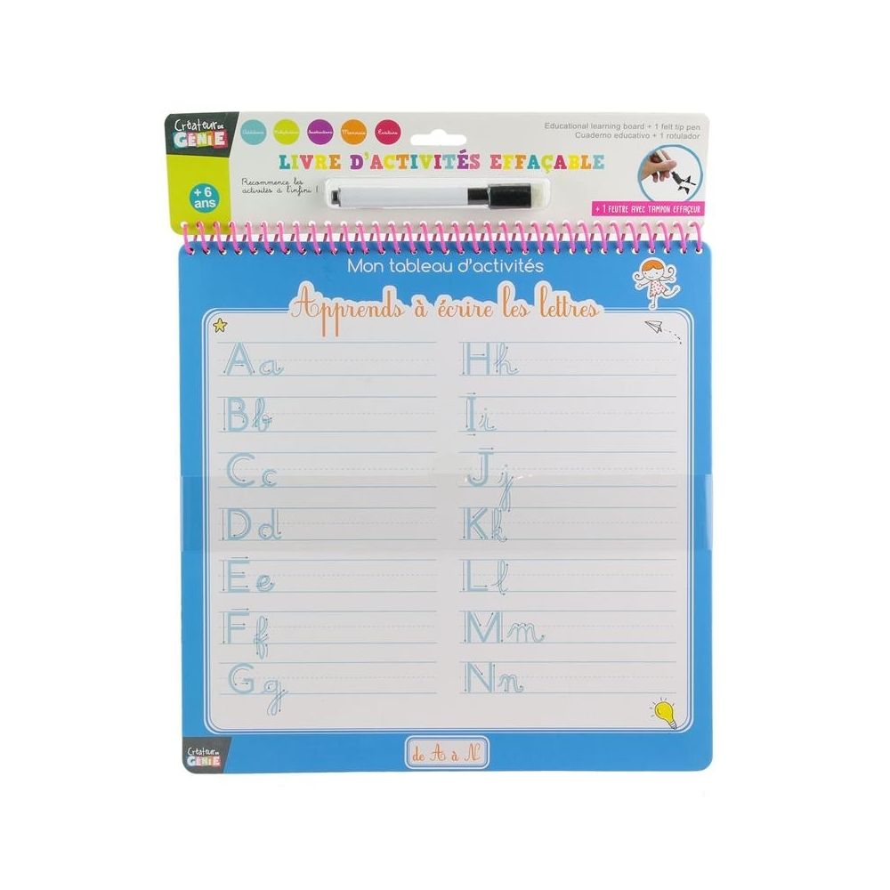 marque generique - Cahier d'activité effaçable avec feutre - Cahier d'apprentissage pour enfants - Jeux éducatifs