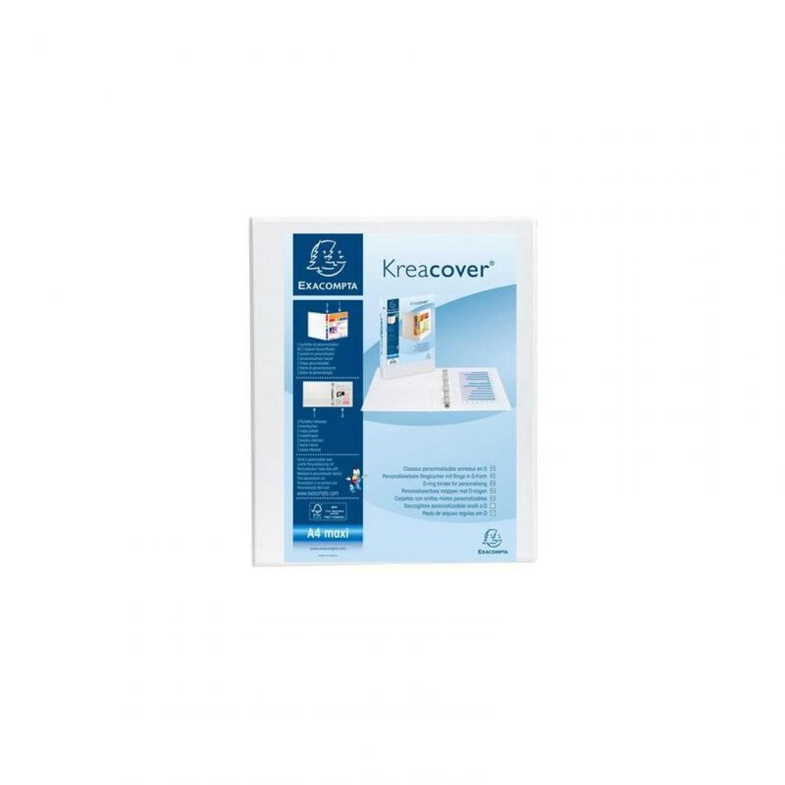 Exacompta - EXACOMPTA Classeur personnalisable Kreacover, A4 Maxi, blanc () - Accessoires Bureau