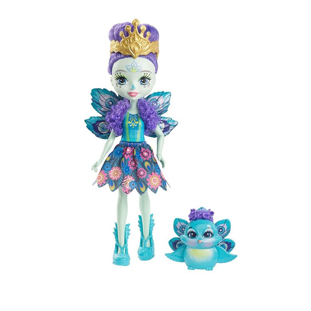 Mattel - Mini-poupées Enchantimals : Patter paon et son ami Flap - Mini-poupées
