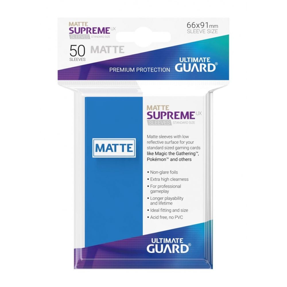 Ultimate Guard - Ultimate Guard - 50 pochettes Supreme UX Sleeves taille standard Bleu Roi Mat - Jeux de cartes