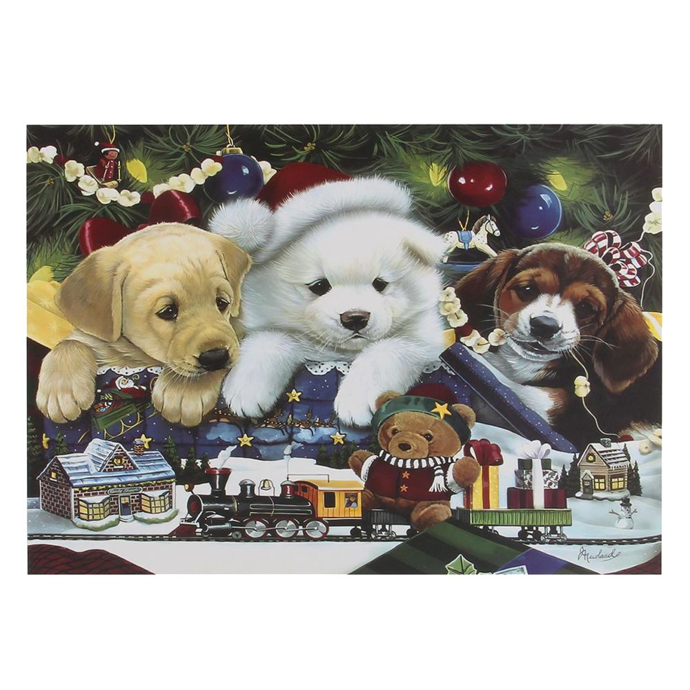 marque generique - 1000 pièces chiens de noël chiot cartes à jouer Puzzles pour enfants adultes-intellectuel jeu éducatif cadeau décorations murales - Animaux