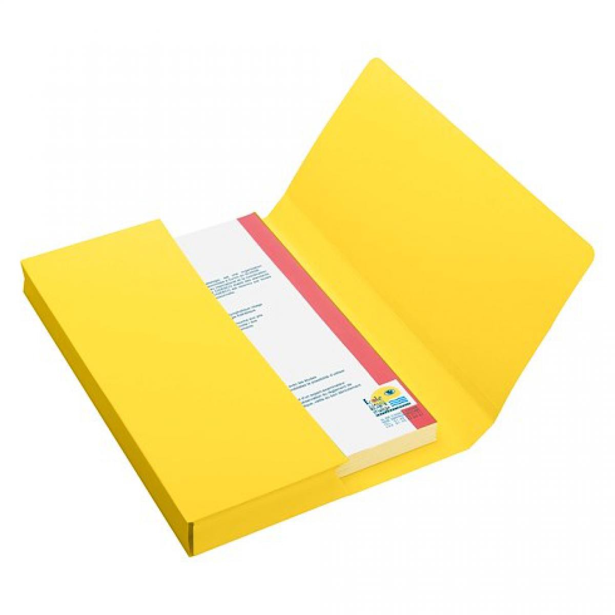 Oxford - Chemise à soufflet 25 x 32 cm jaune vif - Paquet de 50 - Accessoires Bureau