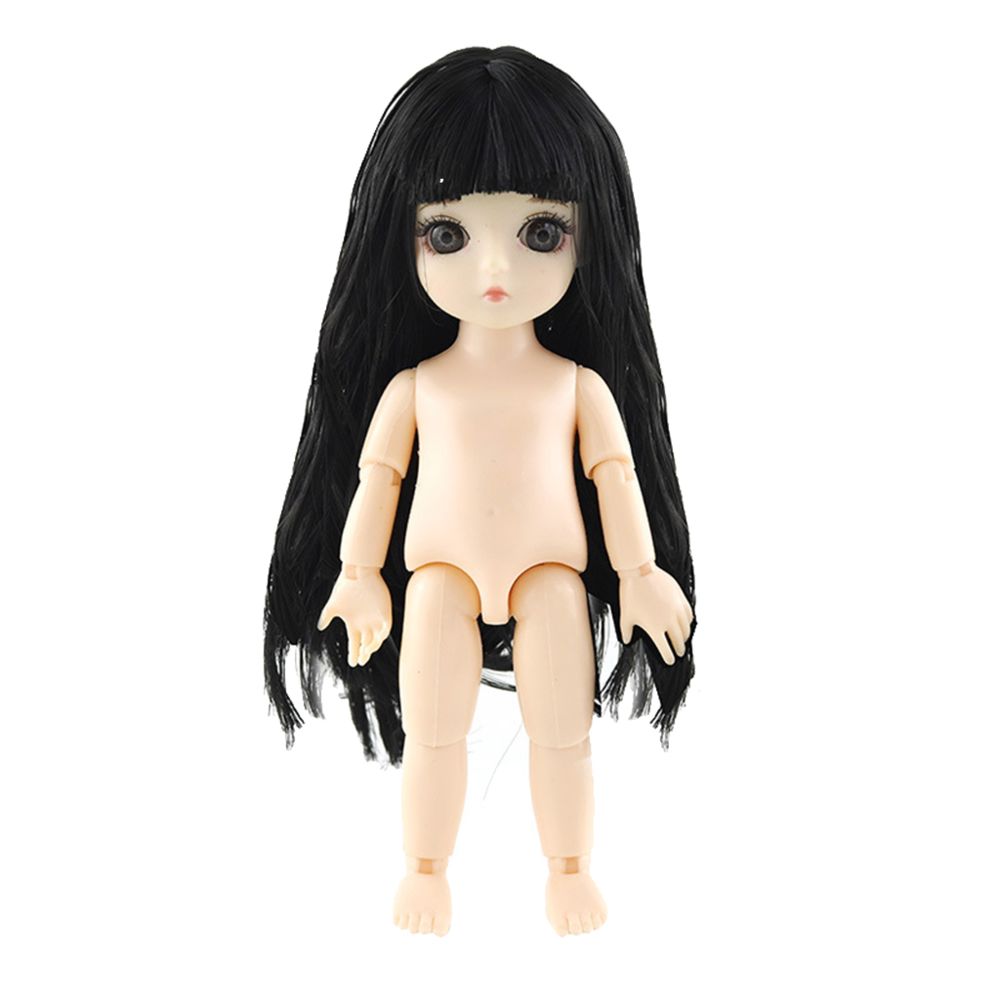marque generique - Mignon 13 articulé princesse fille poupée jouets Black Striaght cheveux -Bangs - Poupées