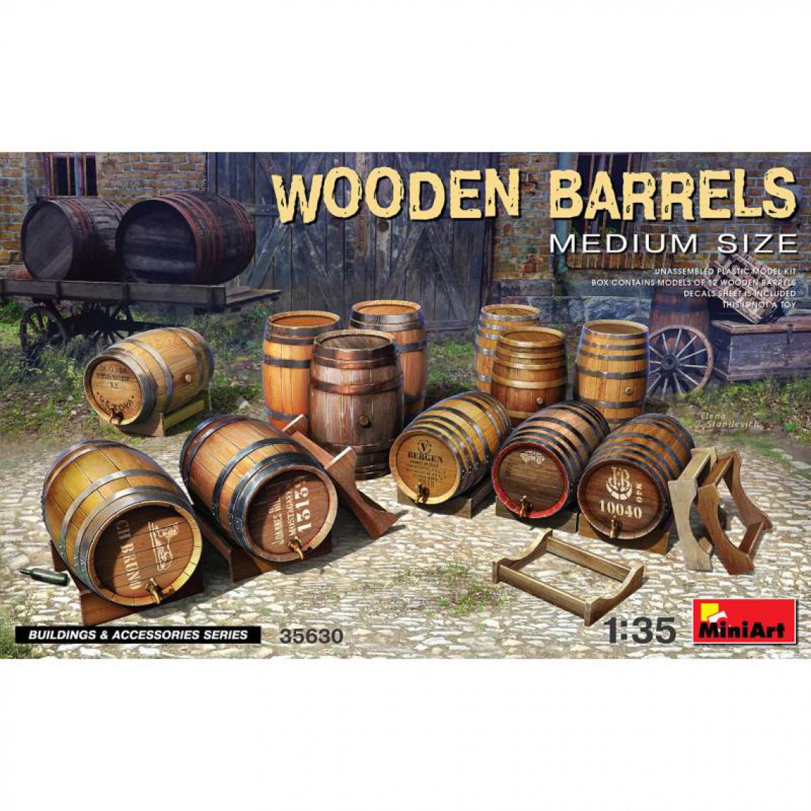 Mini Art - Wooden Barrels Medium Size - Décor Modélisme - Accessoires maquettes