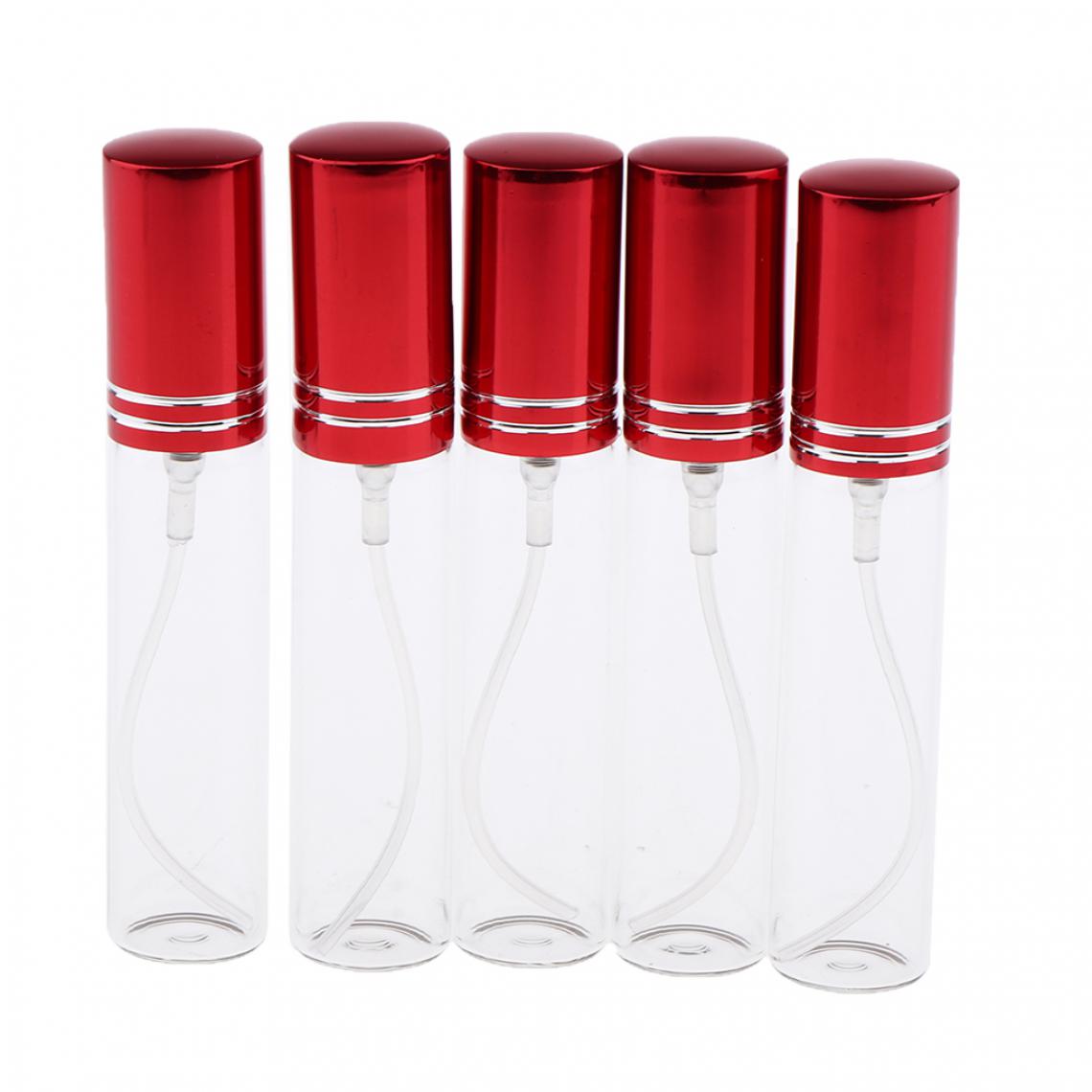 marque generique - 5 flacons de vaporisateur de parfum en verre rechargeable vide de 10 ml avec flacon rouge - Maquillage et coiffure