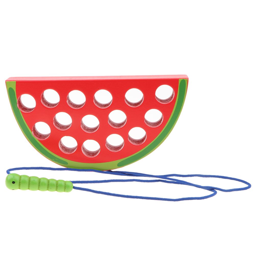 marque generique - montessori bois filetage jouet caterpillar manger des fruits jeu - pastèque - Jeux d'éveil