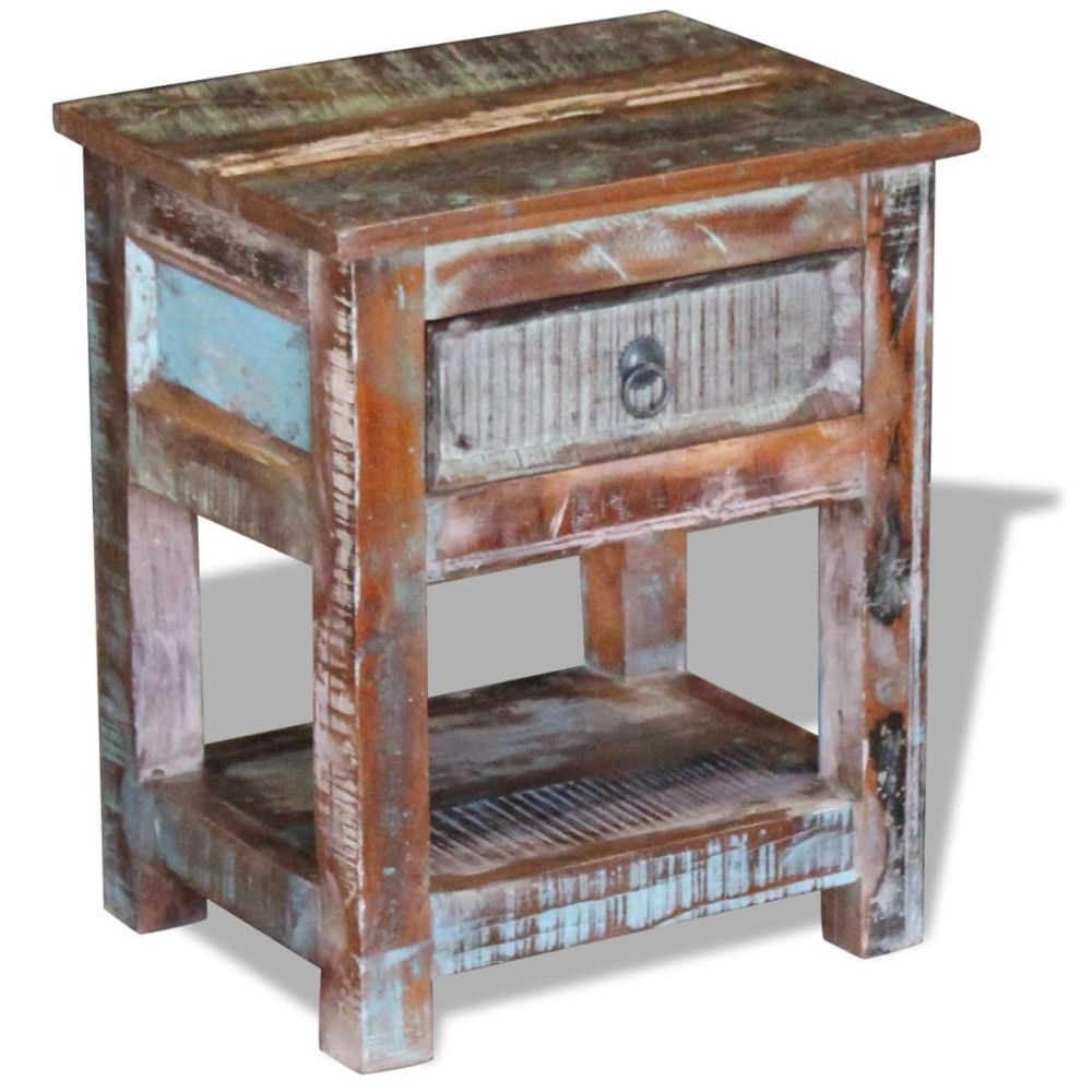 Icaverne - Moderne Consoles collection Buenos Aires Table d'appoint avec 1 tiroir Bois de récupération 43x33x51 cm - Canapés