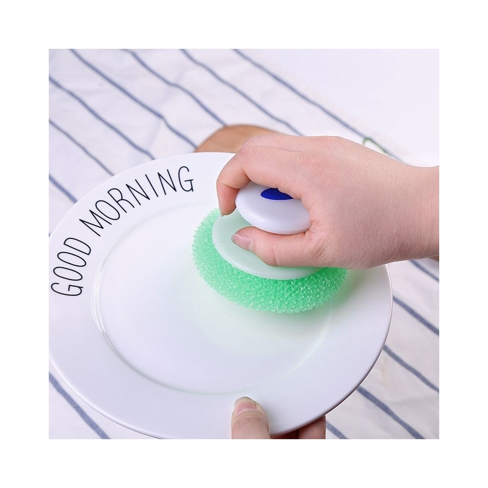 Wewoo - Mode manche rond brosse maille Outils de nettoyage cuisine nécessités quotidiennes artefact décontamination créative (couleur aléatoire - Cuisine et ménage