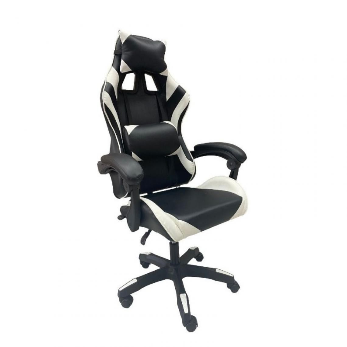 Webmarketpoint - Chaise de bureau gaming MEK blanc noir 68x50x h127 cm - Bureaux