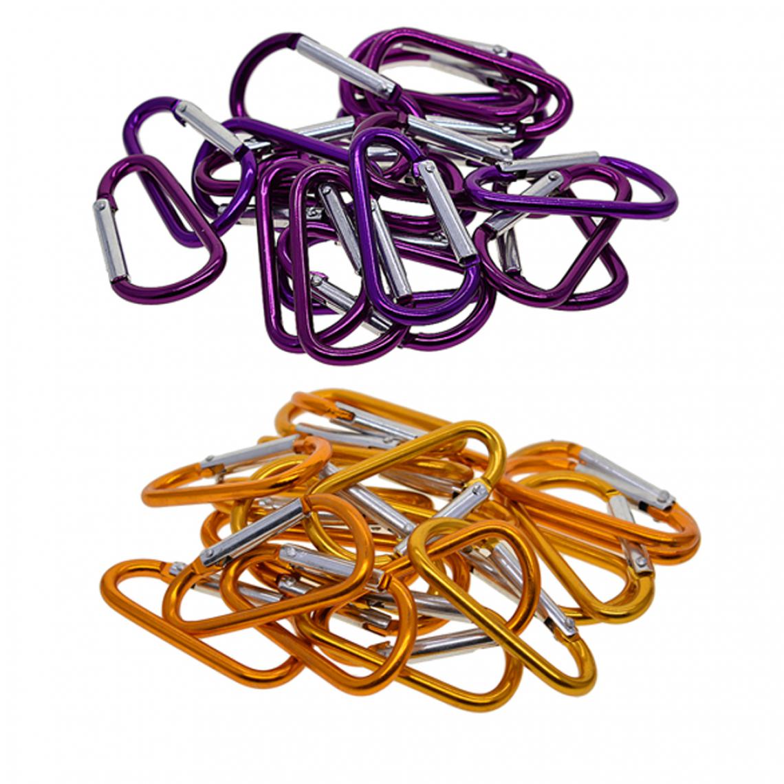 marque generique - 40 Set D Shape Escalade Mousqueton Boucle Snap Spring Clip Crochet Porte-Clés - Perles