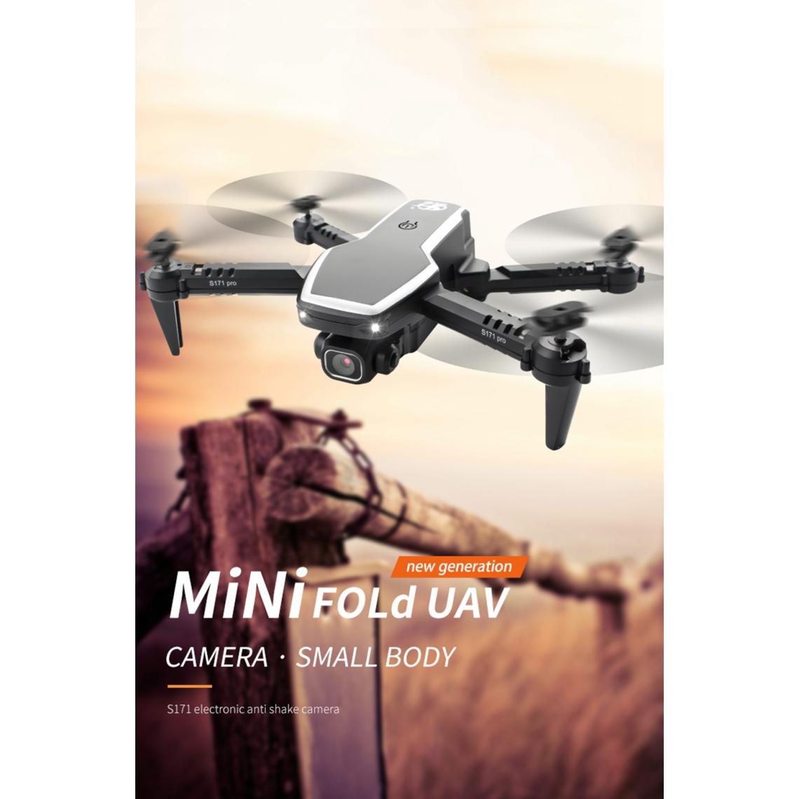 Universal - S171 Pro FPV Mini Drone 4K HD Double Caméra Maintien de l'altitude Moteur sans noyau WiFi 2.4G Télécommandé Quadcopter Pliable Nature morte Jouet Dell | Télécommandé Quadcopter(Le noir) - Drone