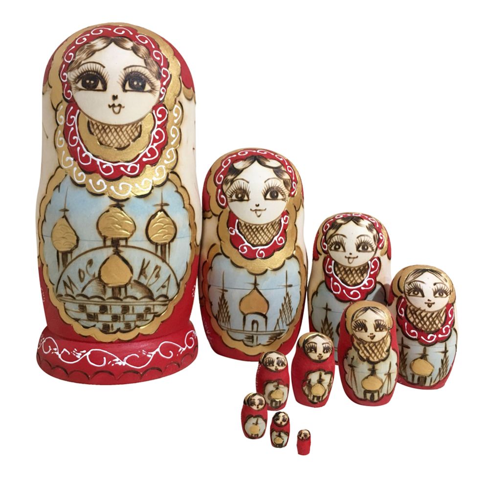marque generique - poupées gigognes en bois russe babushka matriochka jouets # 9 - Poupons