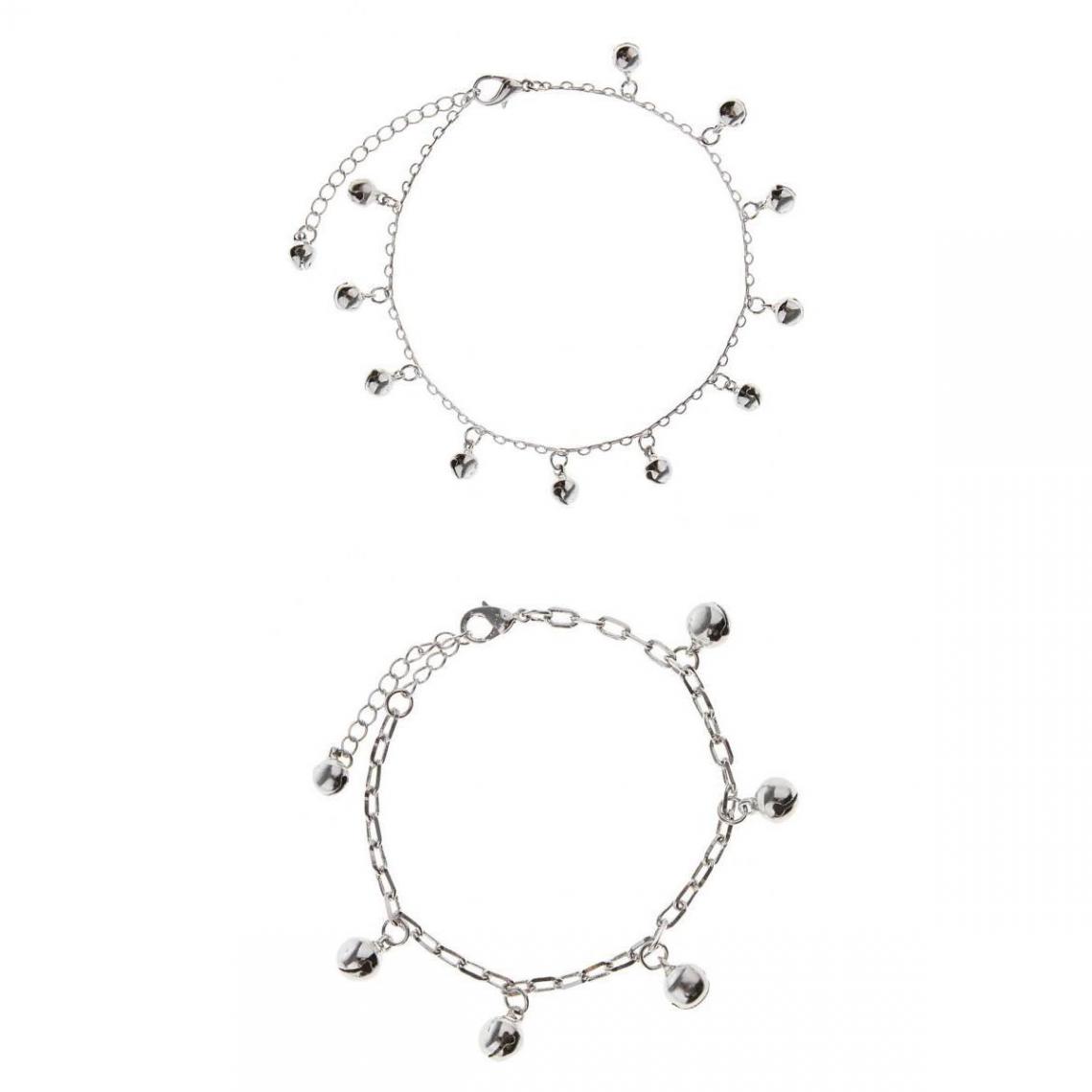 marque generique - 2pcs Chaîne de Cheville en Alliage avec Petites Clochettes Grelots - Perles