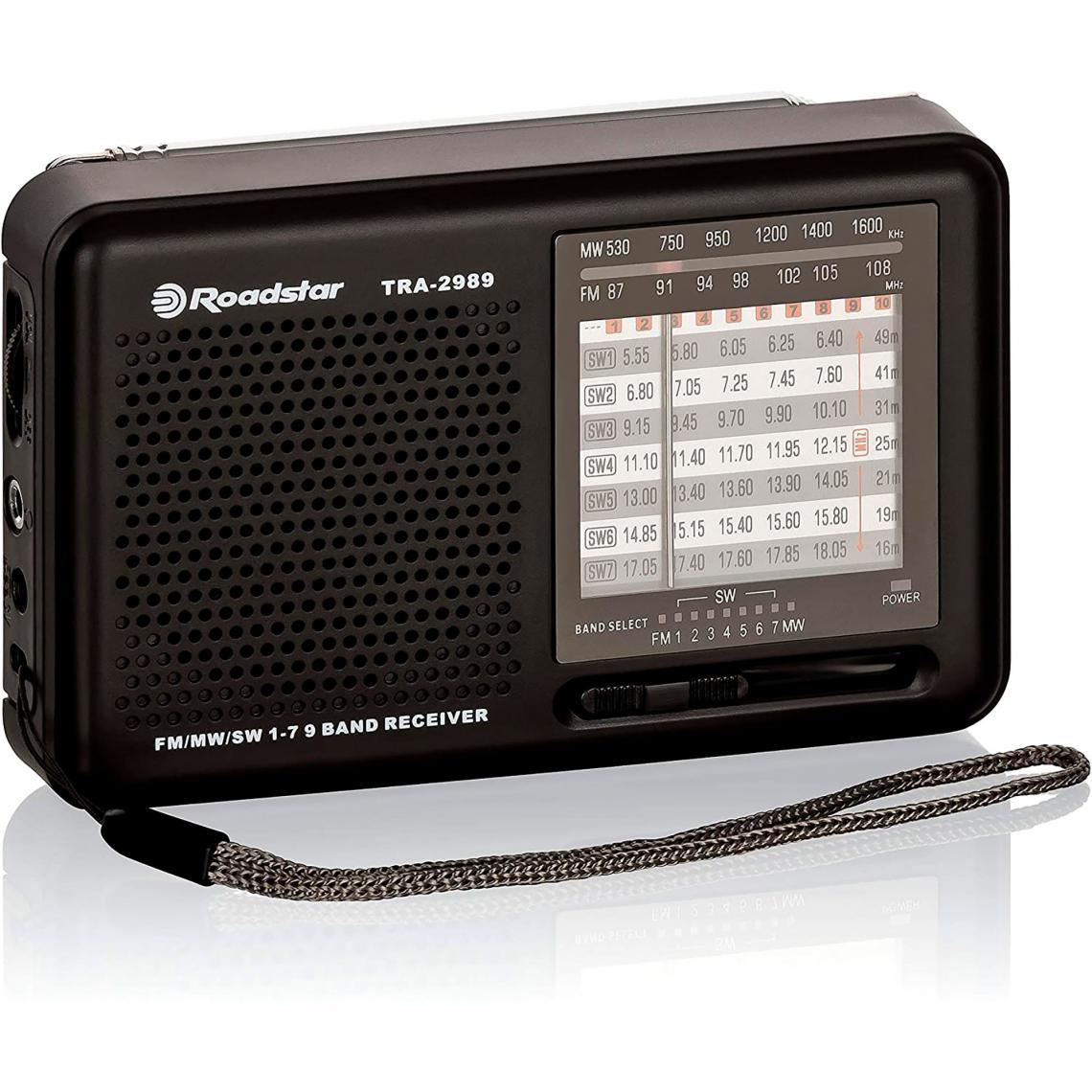 Roadstar - Radio Multibande AM/FM/SW, Prise Casque, Portable, Légère Roadstar TRA-2989 - Radio, lecteur CD/MP3 enfant