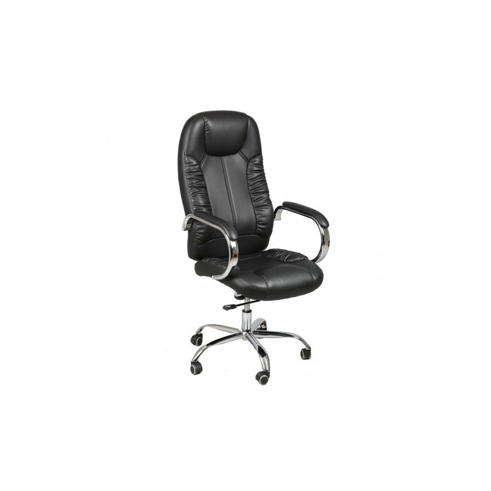 Dansmamaison - Fauteuil de bureau Simili cuir Noir - AXEL - L 64 x l 60 x H 125 cm - Sièges et fauteuils de bureau