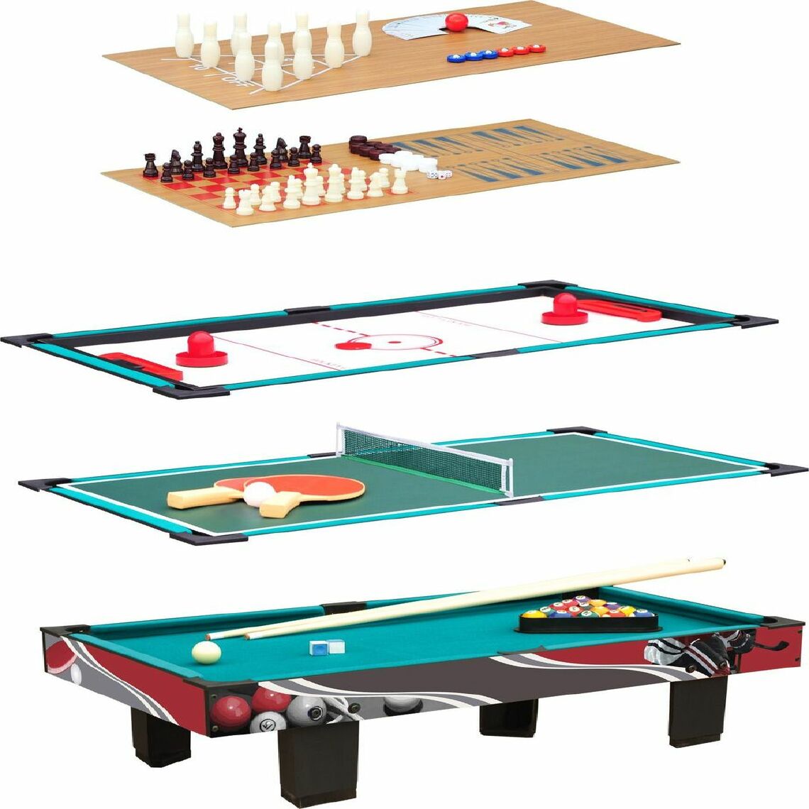 Legler - Table multifonctionnelle 9 en 1 - 11278 - billard - ping-pong - bowling - etc - Baby foot