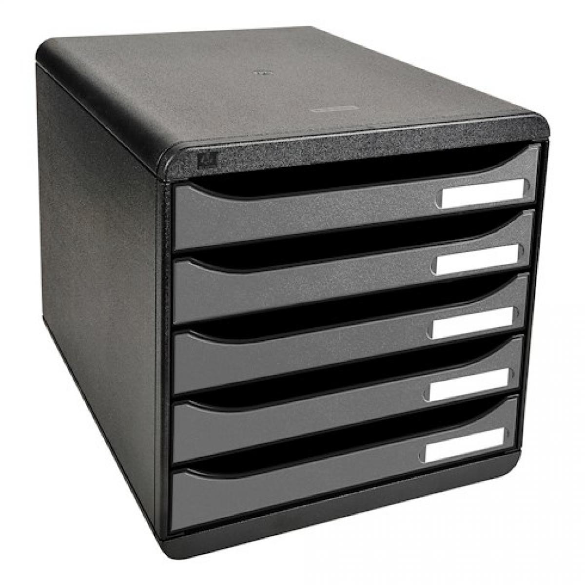 Exacompta - BIG-BOX PLUS Aquarel noir/pastel glossy - Noir/argent - Accessoires Bureau