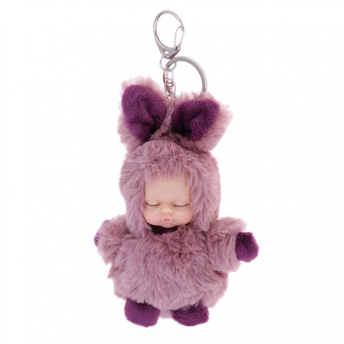 marque generique - porte-clés mignon poupée porte-clés sacs voiture charme pendentif violet foncé - Maisons de poupées