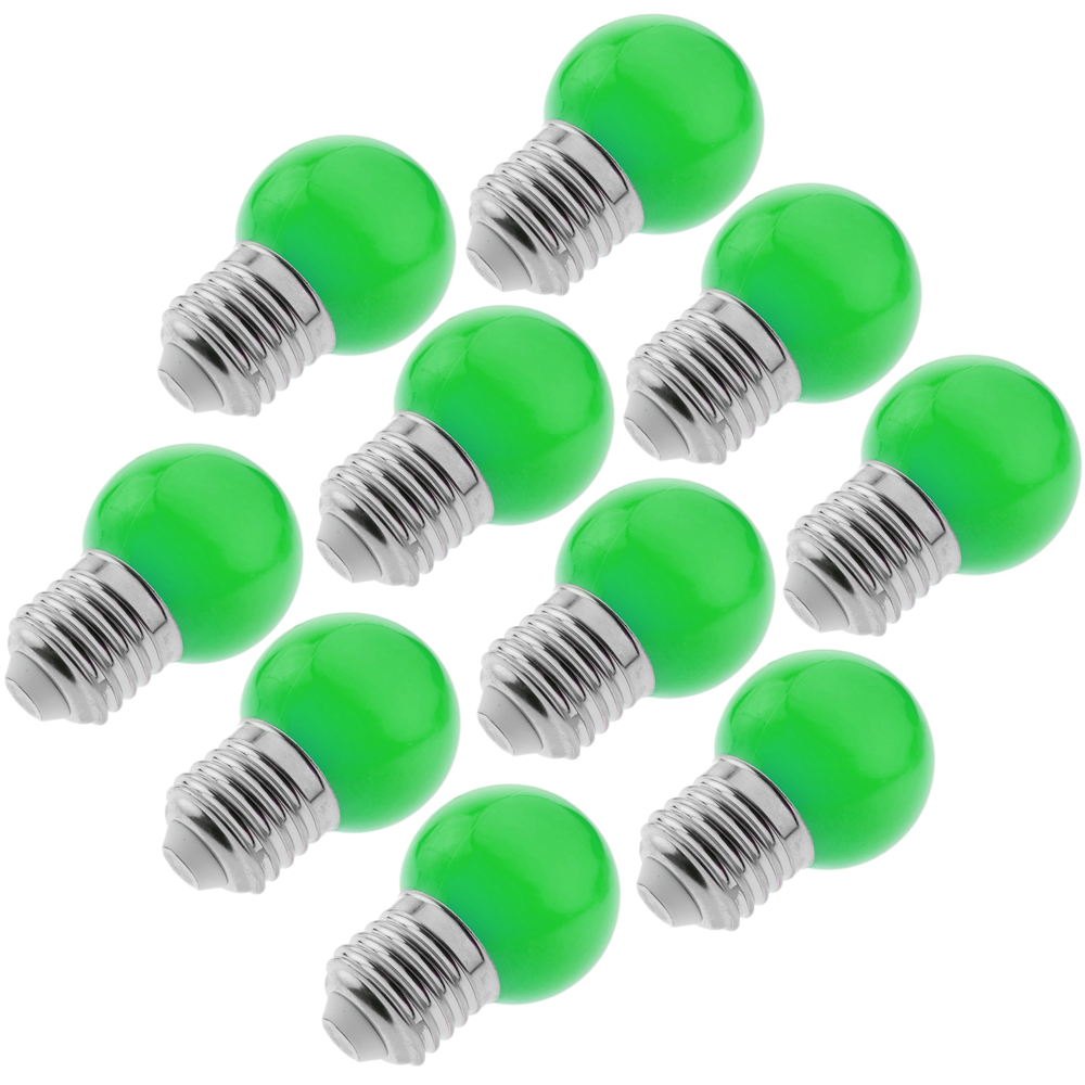 Primematik - Ampoule LED G45 0,5W 230VAC E27 lumière verte 10 pack - Fontaines à eau
