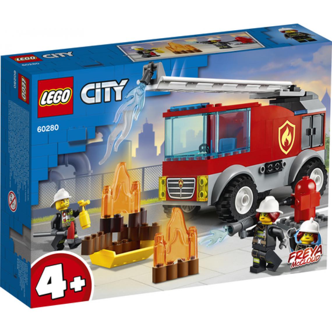 Lego - LEGO City 60280 Le camion des pompiers avec échelle et mini figurines de pompier pour garçon ou fille de 4 ans et plus - Briques Lego