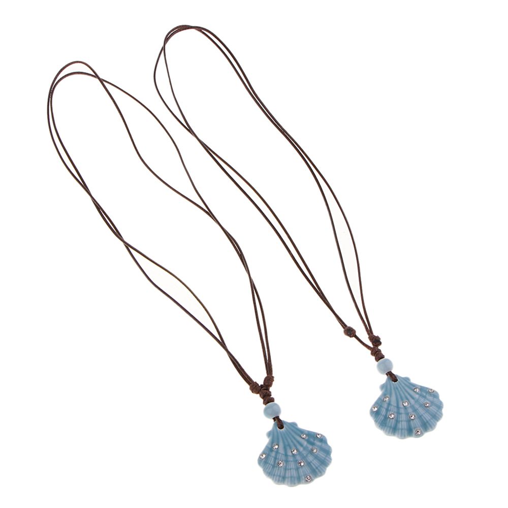 marque generique - pack de 2 collier en céramique bleu clair - Perles