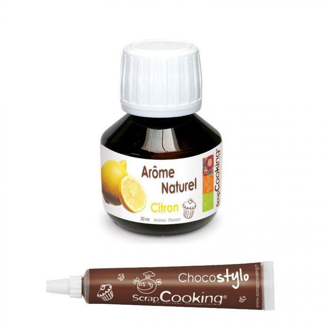 Scrapcooking - Arôme alimentaire naturel citron 50 ml + Stylo chocolat - Kits créatifs