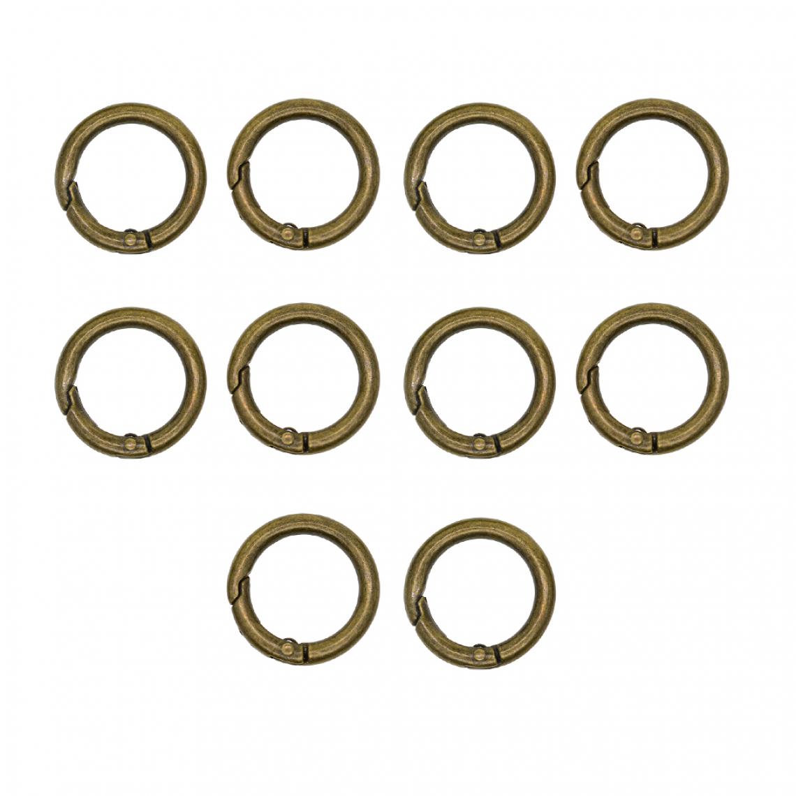 marque generique - 10pcs 28mm crochet à ressort rond mousqueton porte-clés porte-clés d'or - Perles