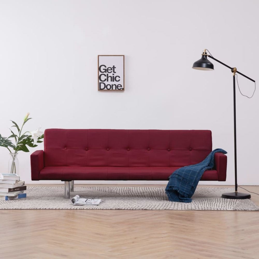 marque generique - Moderne Meubles serie Thimphou Canapé-lit avec accoudoir Rouge bordeaux Polyester - Canapés