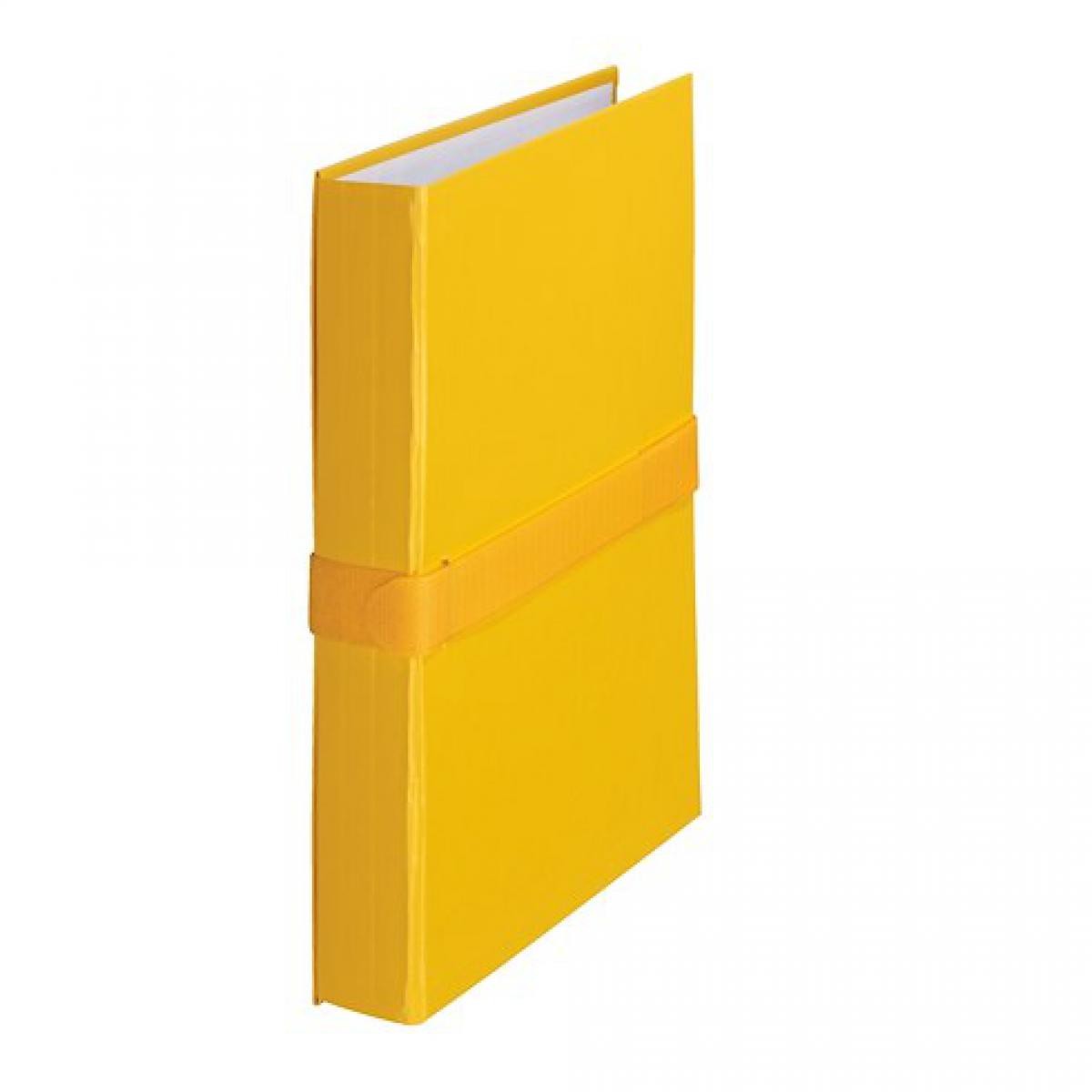 Exacompta - Chemise extensible à rabat Exacompta à velcro dos 13 cm jaune - Lot de 10 - Accessoires Bureau