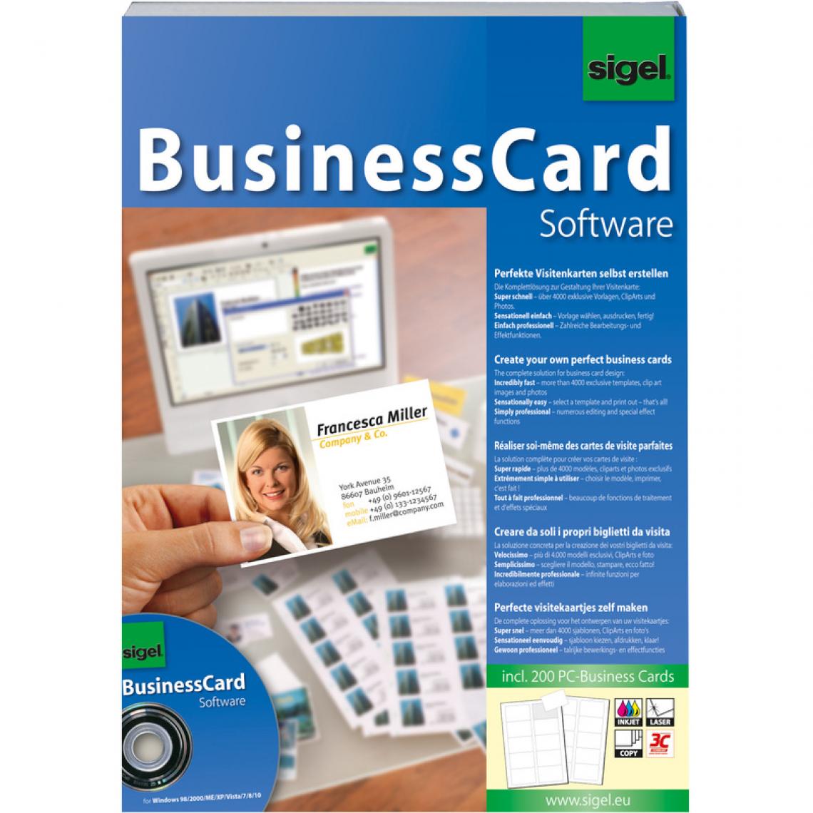 Sigel - sigel Logiciel BusinessCard, pour cartes de visite () - Accessoires Bureau