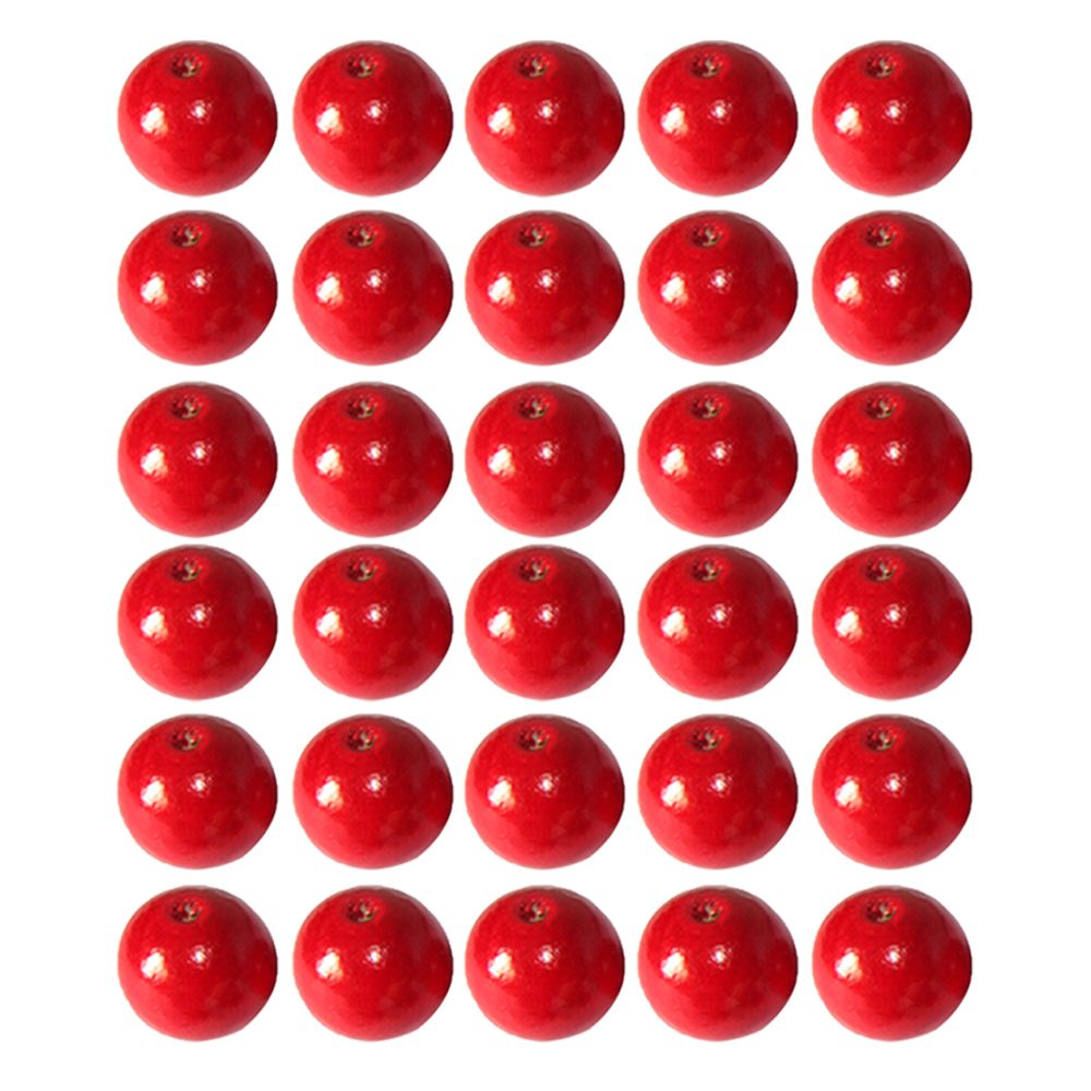 marque generique - 50pcs rond en bois perles diy bijoux collier artisanat faisant 18mm rouge - Perles