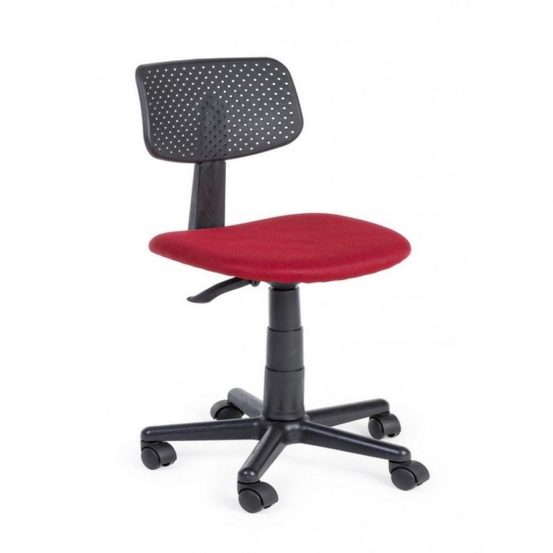 Webmarketpoint - Chaise de bureau Artemis en tissu rouge à roulettes - Bureaux