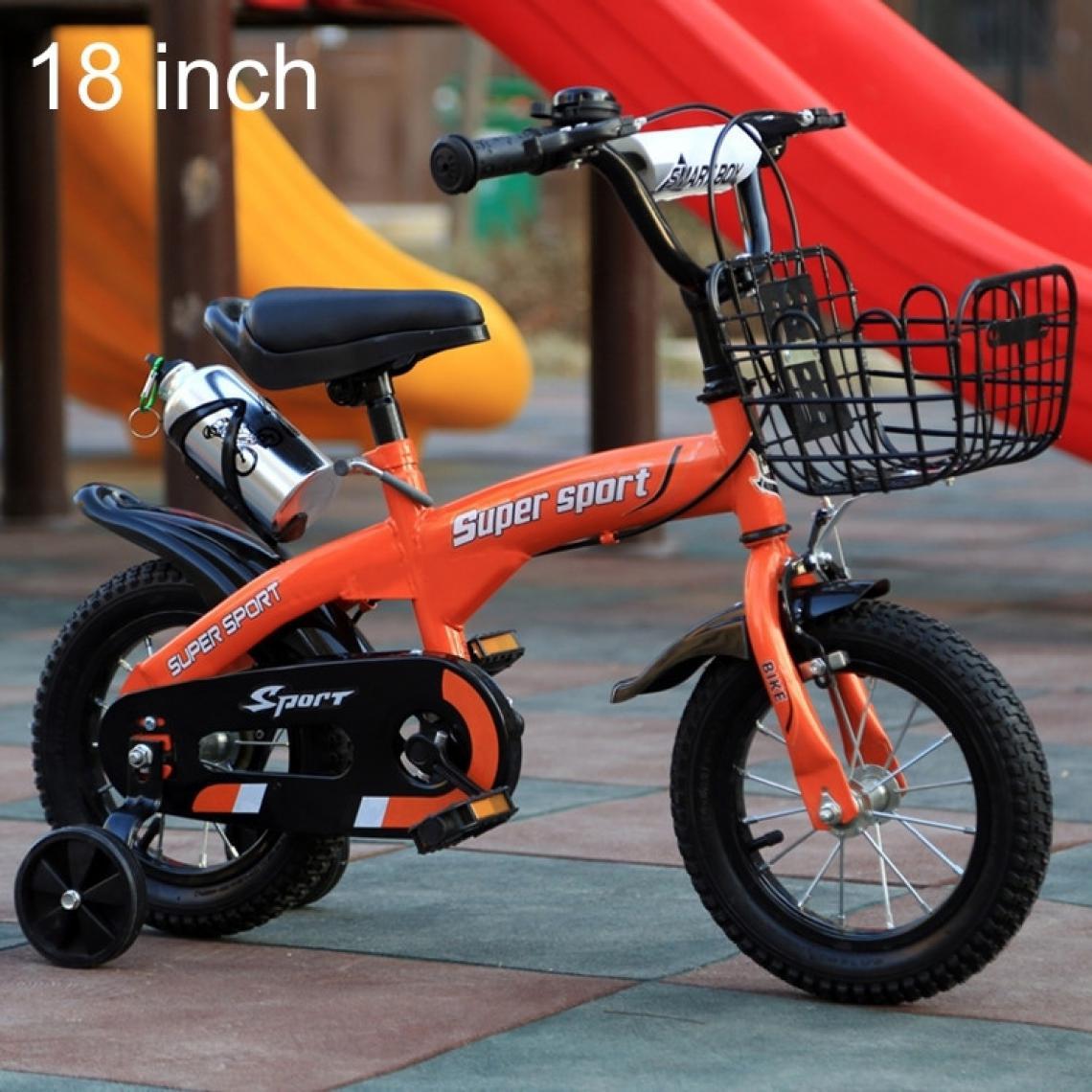 Wewoo - Jouet pour 5188 Vélo à pédale avec cadre en acier au carbone enfantsversion sport 18 poucesavec panier avant et clochehauteur recommandée 118-135cm Orange - Jeux d'éveil