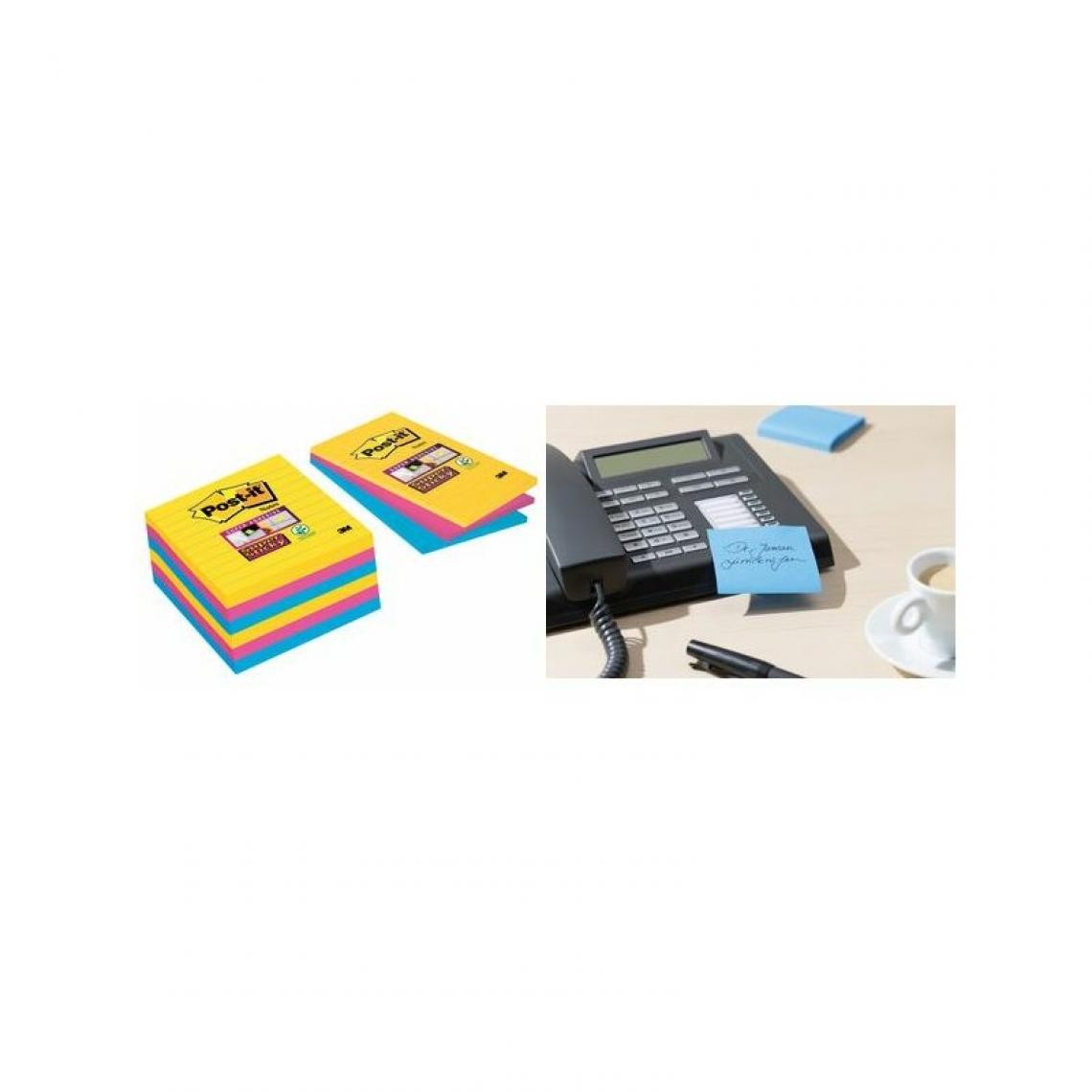 Post-It - Post-it Bloc-note Super Sticky Notes, 101 x 101 mm () - Accessoires Bureau